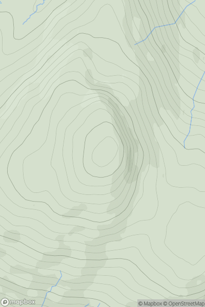 Thumbnail image for Meall Mor [Fort William to Loch Treig & Loch Leven] showing contour plot for surrounding peak